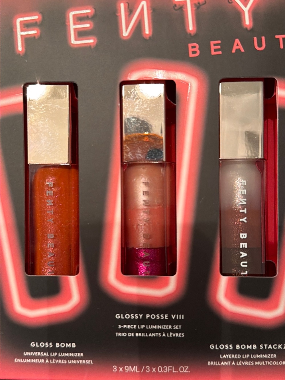 Fenty Beauty Glossy Posse VIII 3-Piece Lip Luminizer Set - Red, Berry, Neutral. - Picture 2 of 2